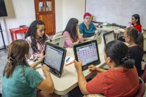 AAC devices workshop with Allegra from Carlow University to the teachers in Nazareth School