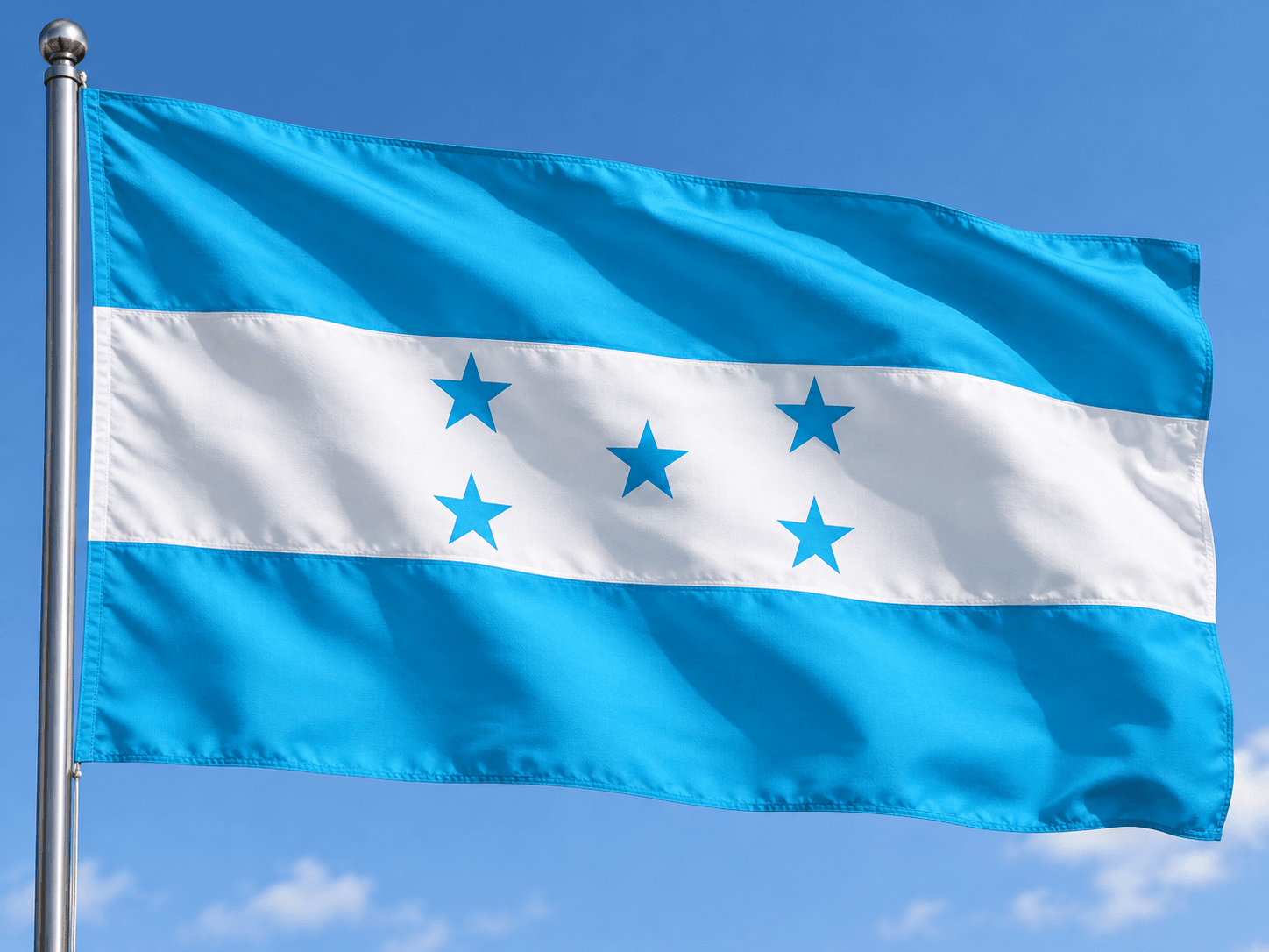 honduras flag with the sky on the background